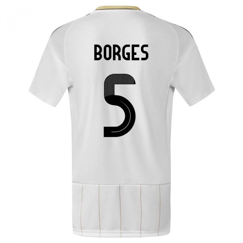 Enfant Maillot Costa Rica Celso Borges #5 Blanc Tenues Extérieur 24-26 T-Shirt Belgique