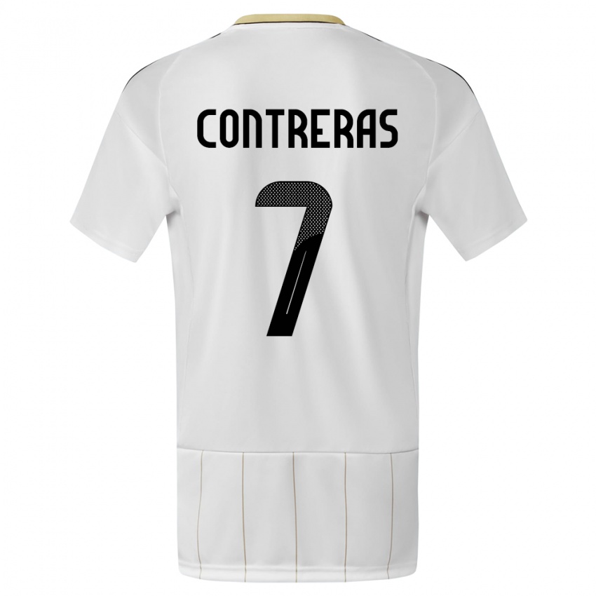 Kinder Costa Rica Anthony Contreras #7 Weiß Auswärtstrikot Trikot 24-26 T-Shirt Belgien