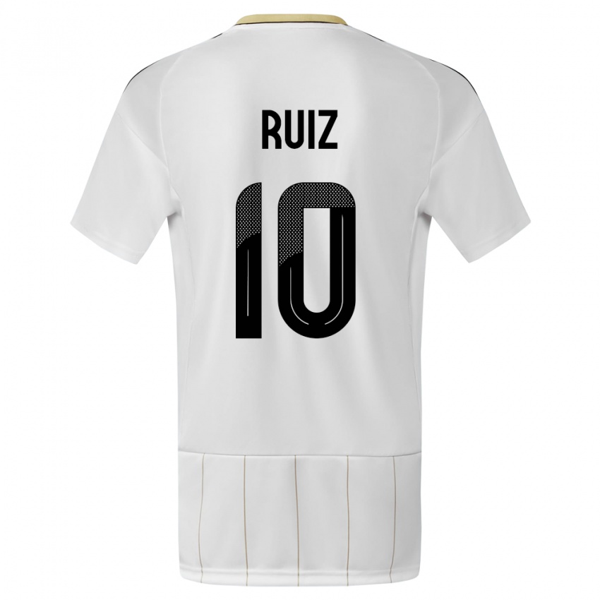 Kinder Costa Rica Bryan Ruiz #10 Weiß Auswärtstrikot Trikot 24-26 T-Shirt Belgien