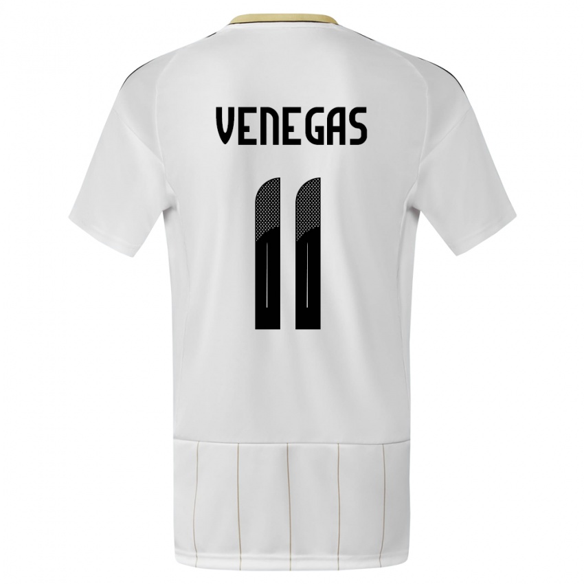 Kinder Costa Rica Johan Venegas #11 Weiß Auswärtstrikot Trikot 24-26 T-Shirt Belgien