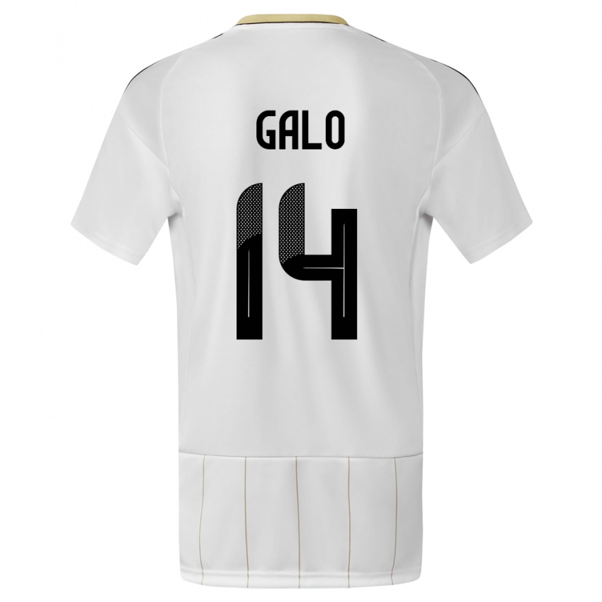 Enfant Maillot Costa Rica Orlando Galo #14 Blanc Tenues Extérieur 24-26 T-Shirt Belgique
