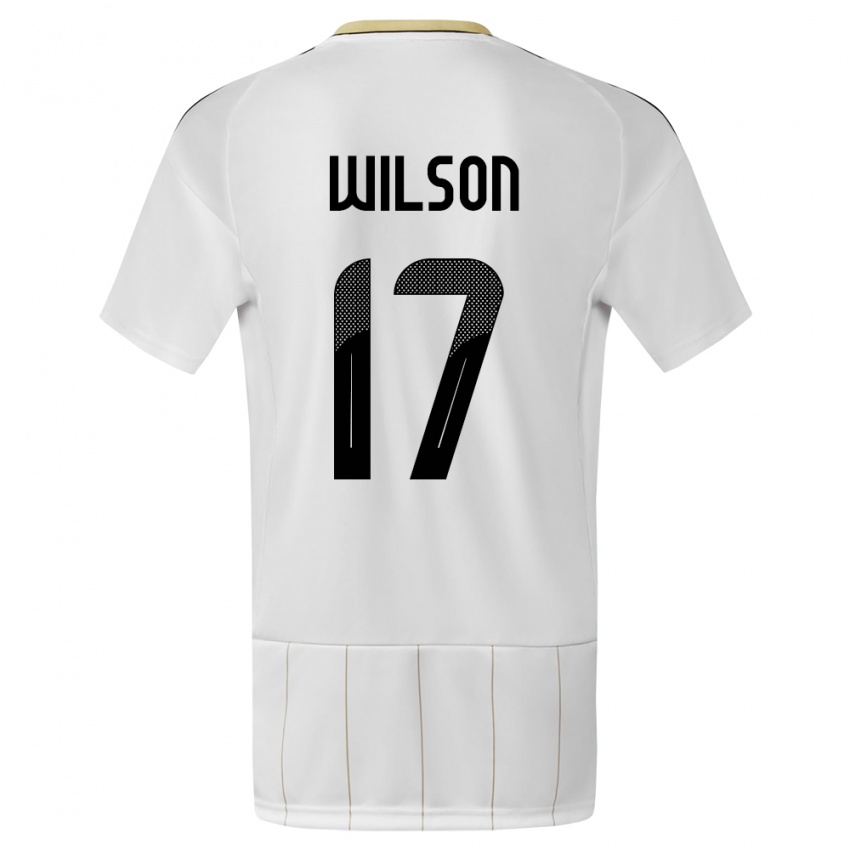 Enfant Maillot Costa Rica Roan Wilson #17 Blanc Tenues Extérieur 24-26 T-Shirt Belgique
