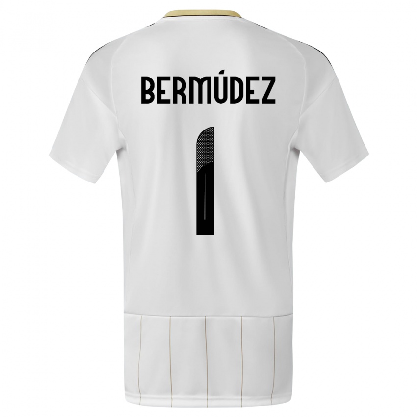 Kinder Costa Rica Noelia Bermudez #1 Weiß Auswärtstrikot Trikot 24-26 T-Shirt Belgien