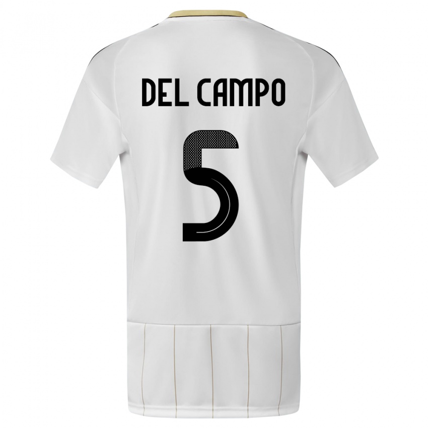 Kinder Costa Rica Valeria Del Campo #5 Weiß Auswärtstrikot Trikot 24-26 T-Shirt Belgien
