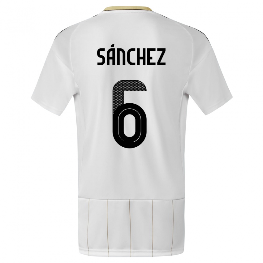 Enfant Maillot Costa Rica Carol Sanchez #6 Blanc Tenues Extérieur 24-26 T-Shirt Belgique