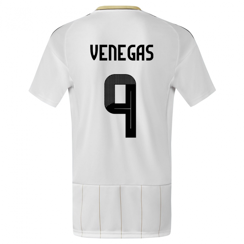 Kinder Costa Rica Carolina Venegas #9 Weiß Auswärtstrikot Trikot 24-26 T-Shirt Belgien
