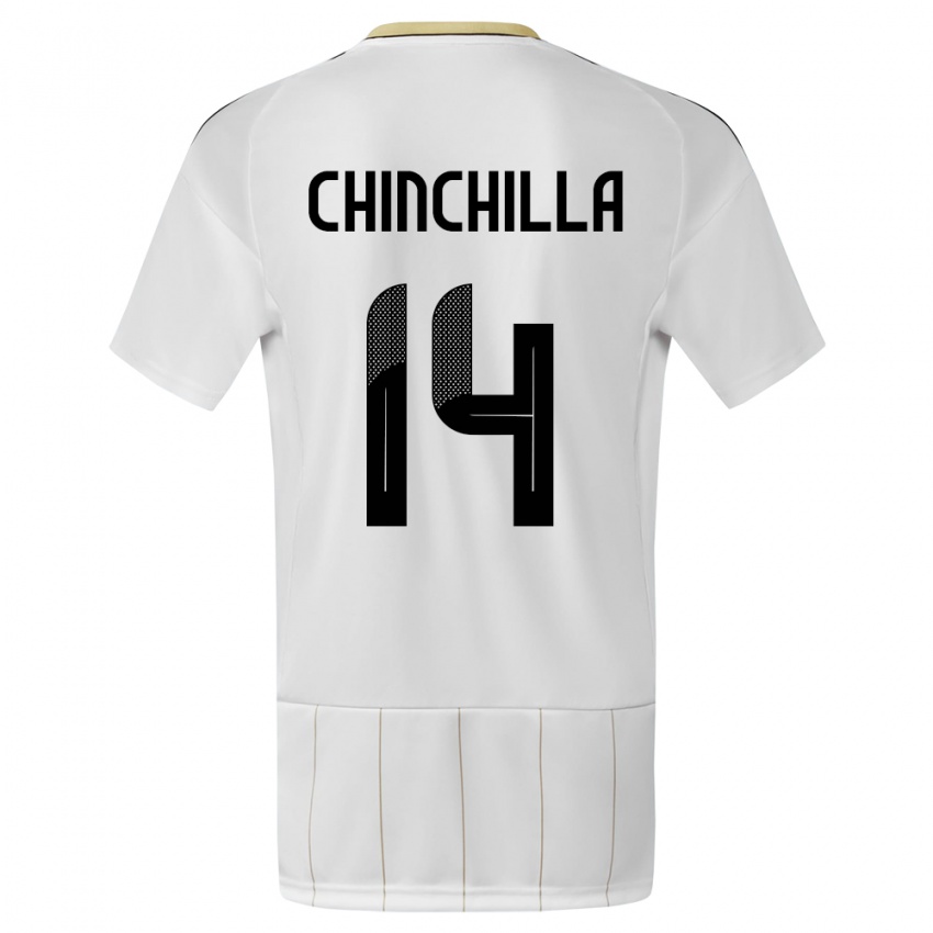 Enfant Maillot Costa Rica Priscila Chinchilla #14 Blanc Tenues Extérieur 24-26 T-Shirt Belgique