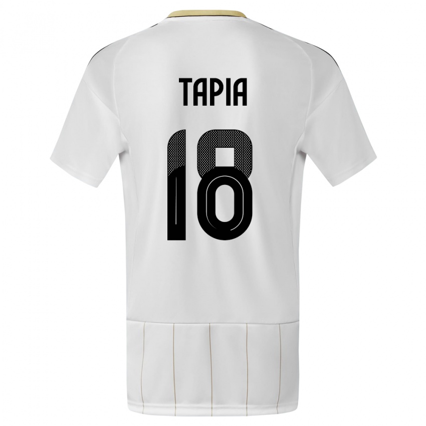 Enfant Maillot Costa Rica Priscilla Tapia #18 Blanc Tenues Extérieur 24-26 T-Shirt Belgique