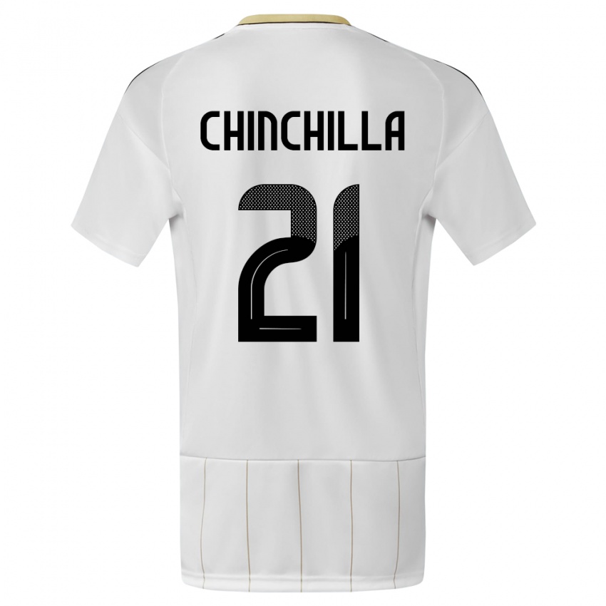 Kinder Costa Rica Viviana Chinchilla #21 Weiß Auswärtstrikot Trikot 24-26 T-Shirt Belgien