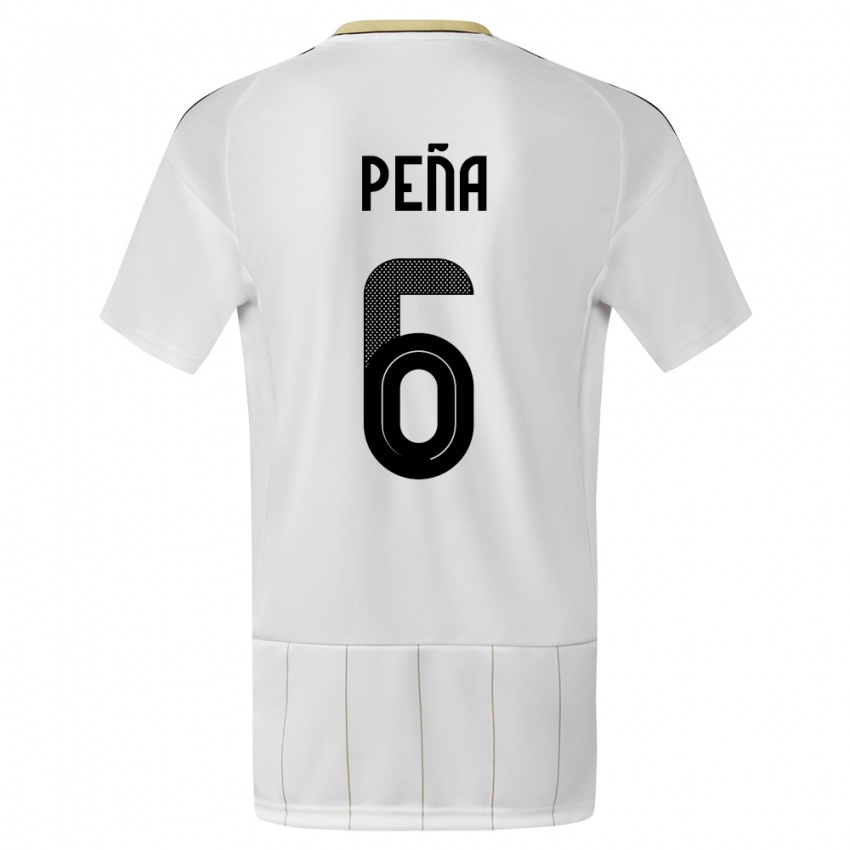 Kinder Costa Rica Ricardo Pena #6 Weiß Auswärtstrikot Trikot 24-26 T-Shirt Belgien
