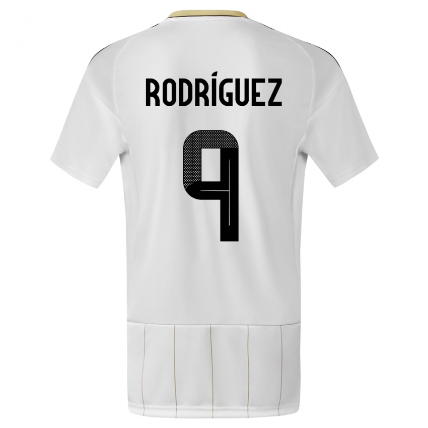 Enfant Maillot Costa Rica Doryan Rodriguez #9 Blanc Tenues Extérieur 24-26 T-Shirt Belgique