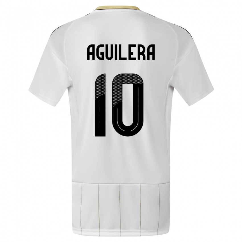Kinder Costa Rica Brandon Aguilera #10 Weiß Auswärtstrikot Trikot 24-26 T-Shirt Belgien
