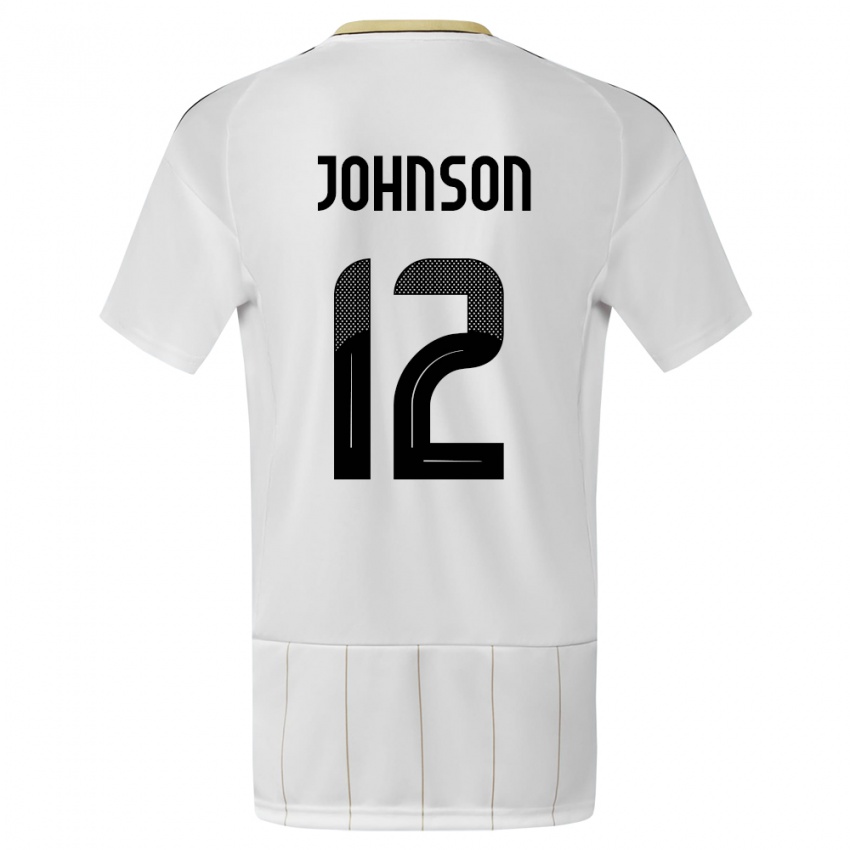 Enfant Maillot Costa Rica Shawn Johnson #12 Blanc Tenues Extérieur 24-26 T-Shirt Belgique