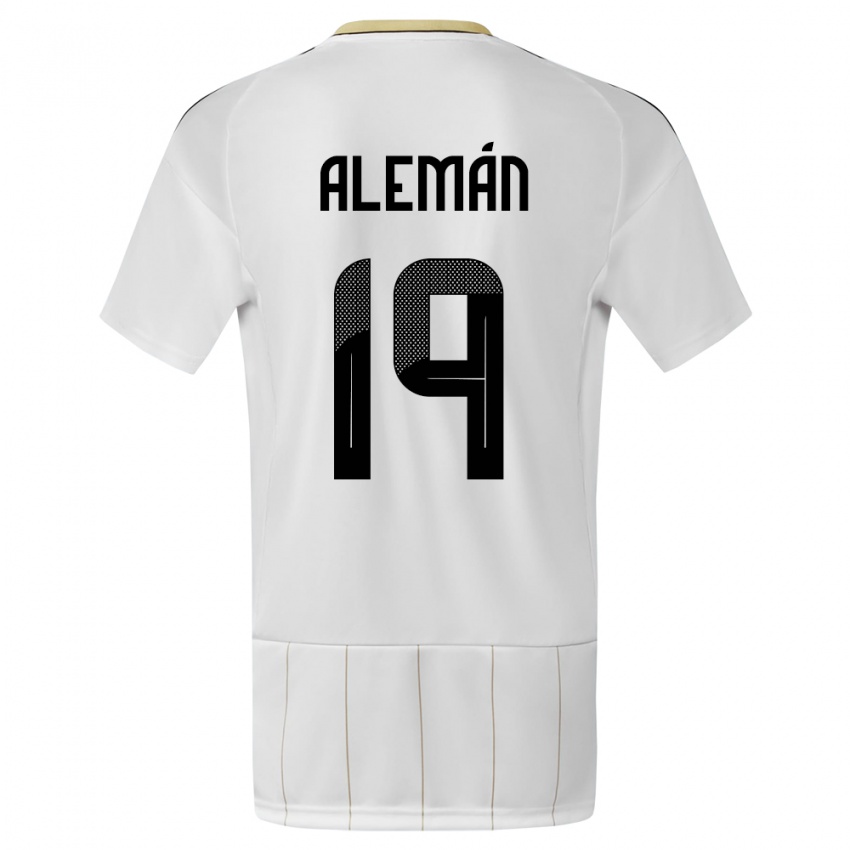 Enfant Maillot Costa Rica Fabricio Aleman #19 Blanc Tenues Extérieur 24-26 T-Shirt Belgique