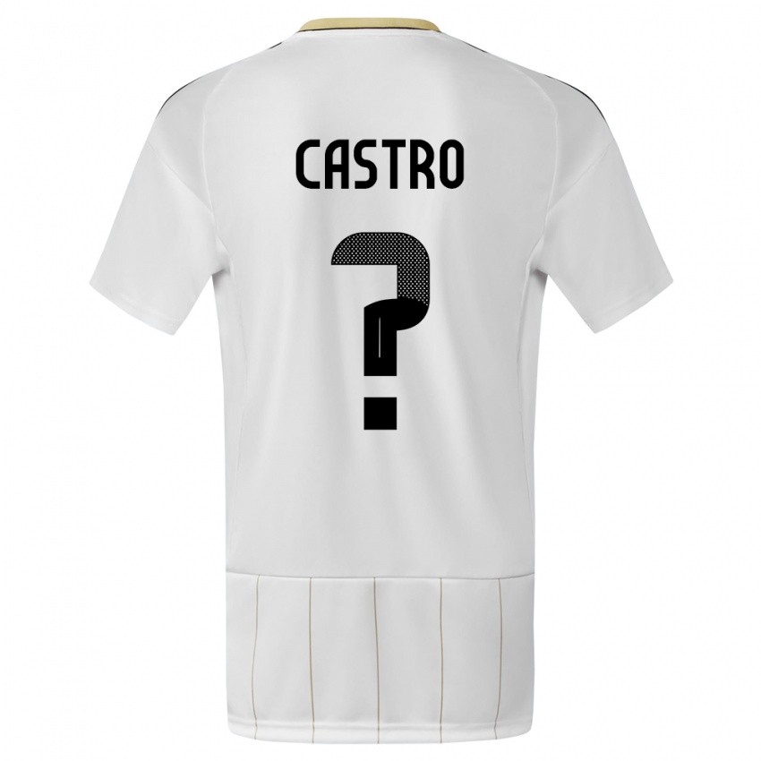 Kinder Costa Rica Mathias Castro #0 Weiß Auswärtstrikot Trikot 24-26 T-Shirt Belgien