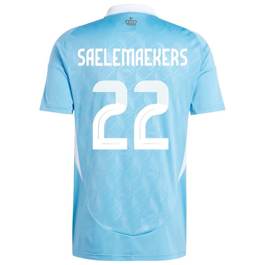 Kinder Belgien Alexis Saelemaekers #22 Blau Auswärtstrikot Trikot 24-26 T-Shirt Belgien
