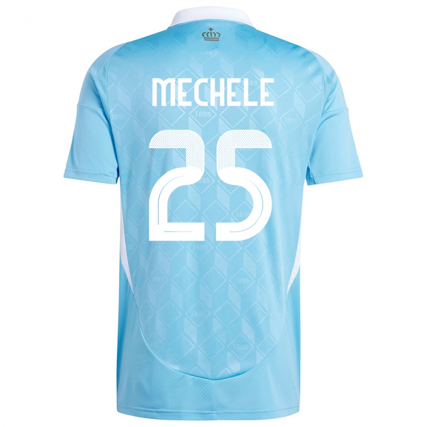 Kinder Belgien Brandon Mechele #25 Blau Auswärtstrikot Trikot 24-26 T-Shirt Belgien