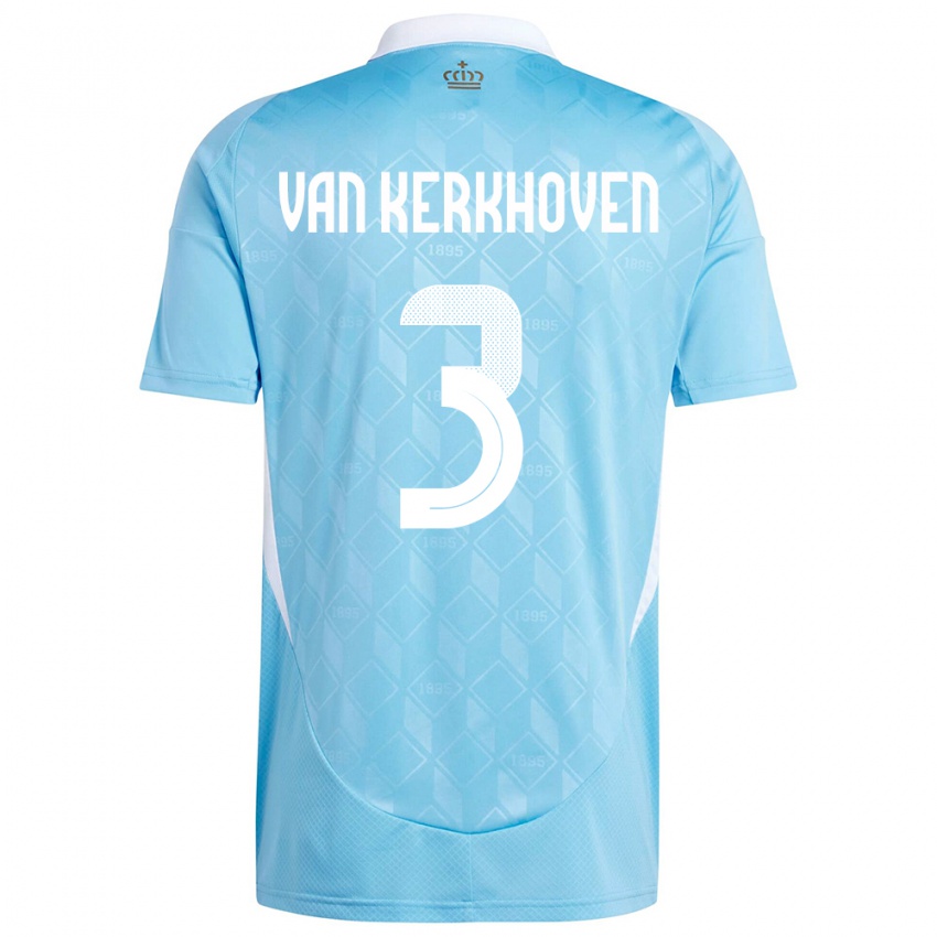 Kinder Belgien Ella Van Kerkhoven #3 Blau Auswärtstrikot Trikot 24-26 T-Shirt Belgien