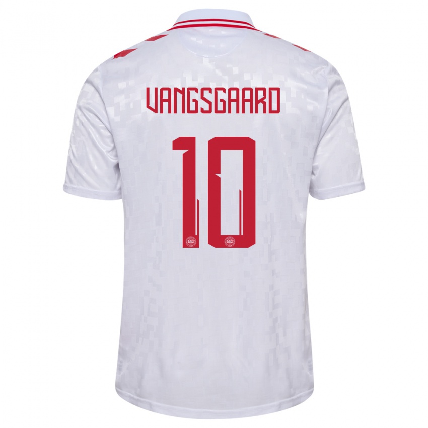 Kinder Dänemark Amalie Vangsgaard #10 Weiß Auswärtstrikot Trikot 24-26 T-Shirt Belgien