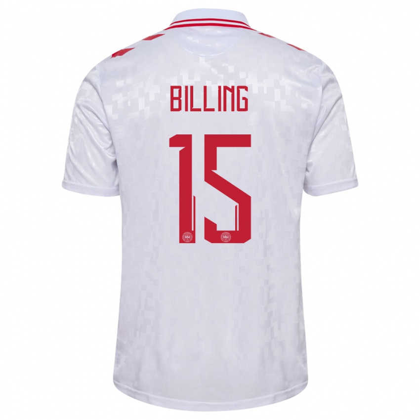 Enfant Maillot Danemark Philip Billing #15 Blanc Tenues Extérieur 24-26 T-Shirt Belgique