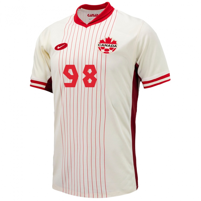 Kinder Kanada Olivia Smith #98 Weiß Auswärtstrikot Trikot 24-26 T-Shirt Belgien