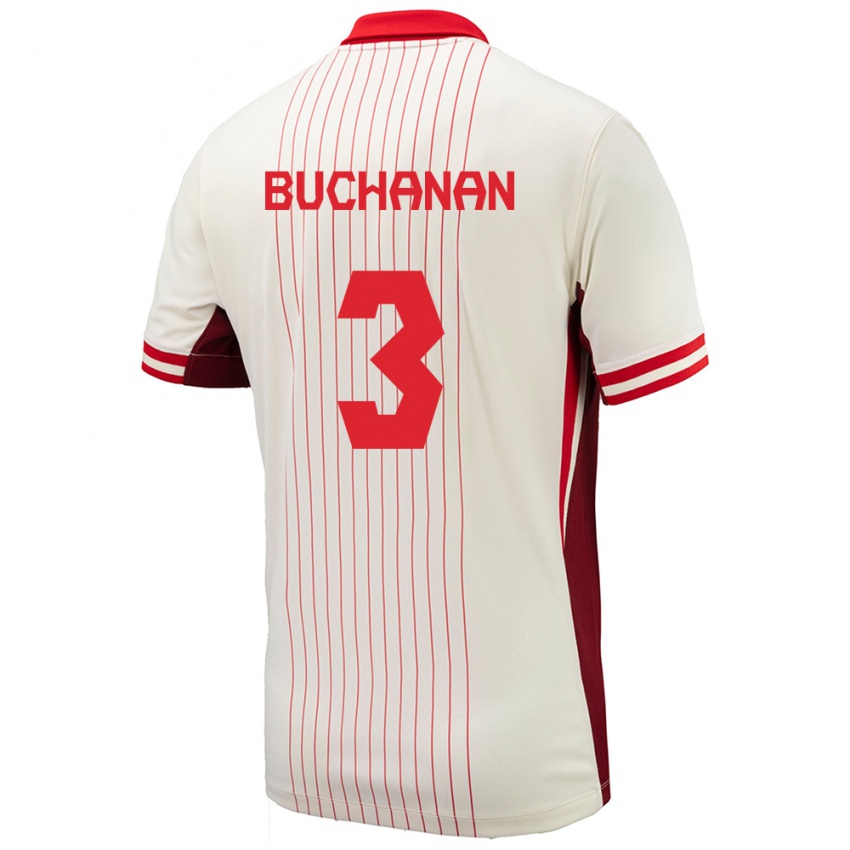 Kinder Kanada Kadeisha Buchanan #3 Weiß Auswärtstrikot Trikot 24-26 T-Shirt Belgien