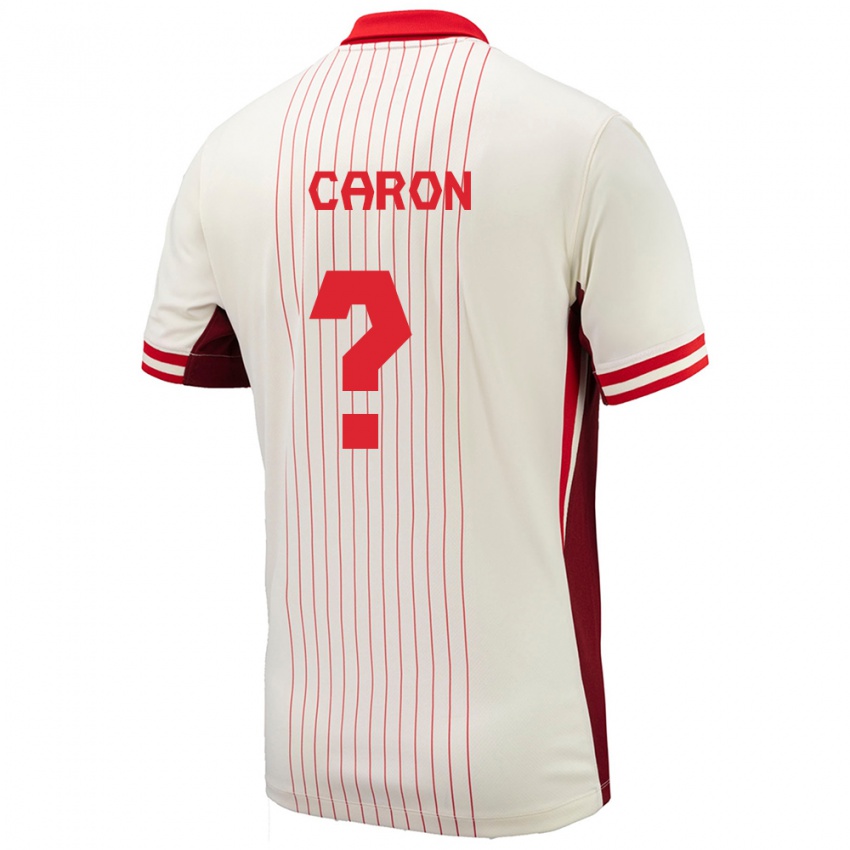 Kinder Kanada Renaud Caron #0 Weiß Auswärtstrikot Trikot 24-26 T-Shirt Belgien