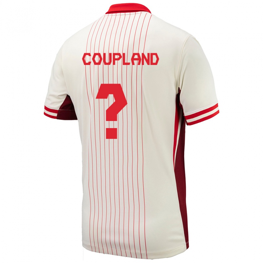 Kinder Kanada Antoine Coupland #0 Weiß Auswärtstrikot Trikot 24-26 T-Shirt Belgien