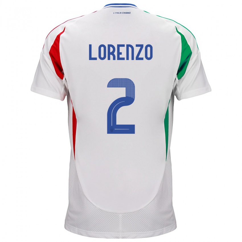 Kinder Italien Giovanni Di Lorenzo #2 Weiß Auswärtstrikot Trikot 24-26 T-Shirt Belgien