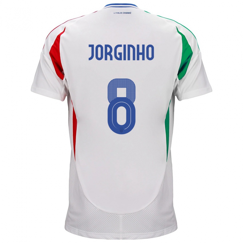 Kinder Italien Jorginho #8 Weiß Auswärtstrikot Trikot 24-26 T-Shirt Belgien