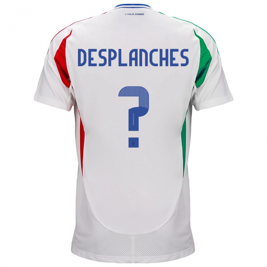 Kinder Italien Sebastiano Desplanches #0 Weiß Auswärtstrikot Trikot 24-26 T-Shirt Belgien