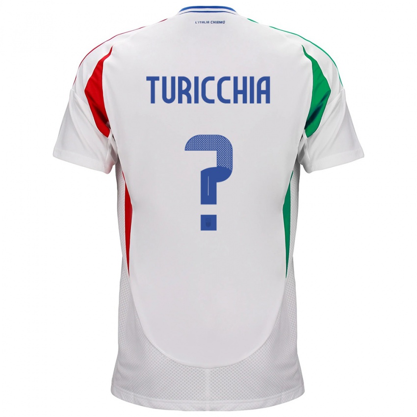 Kinder Italien Riccardo Turicchia #0 Weiß Auswärtstrikot Trikot 24-26 T-Shirt Belgien