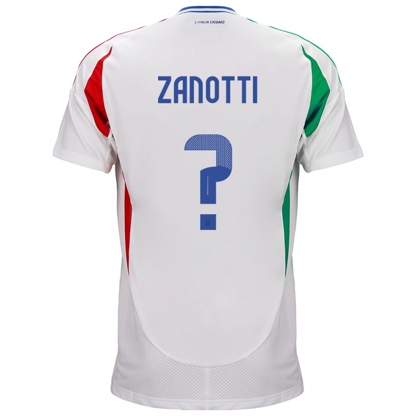 Kinder Italien Mattia Zanotti #0 Weiß Auswärtstrikot Trikot 24-26 T-Shirt Belgien