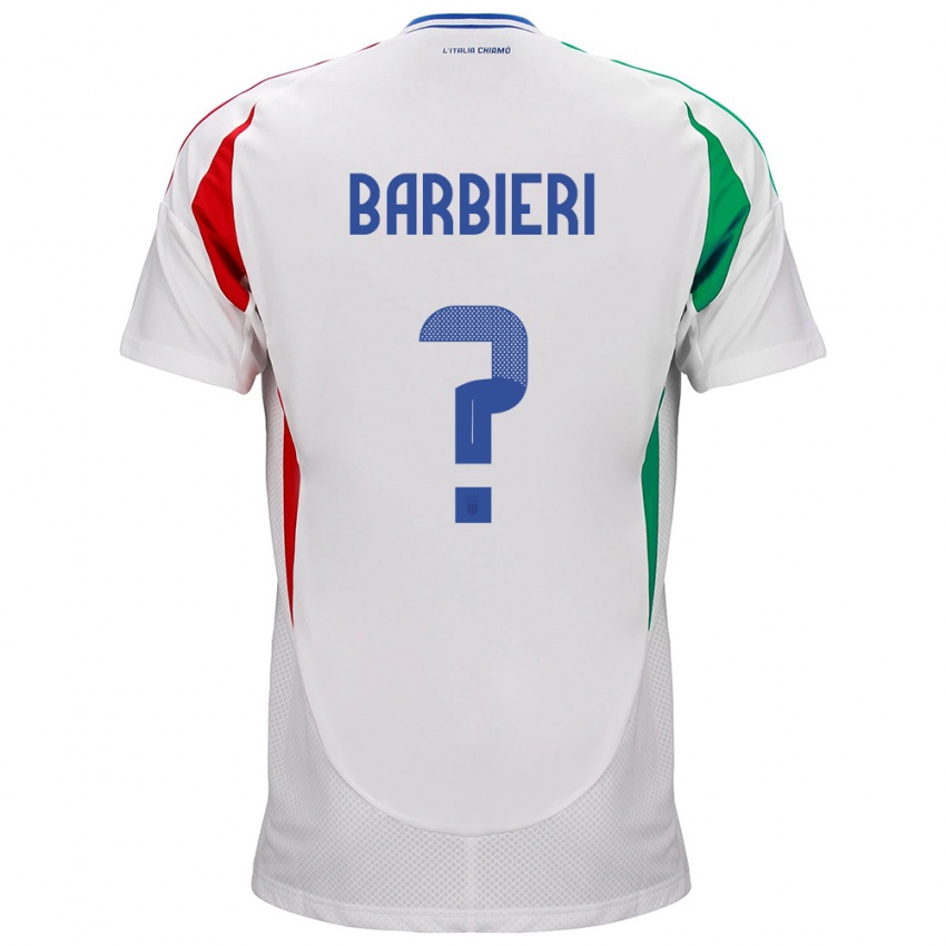 Kinder Italien Tommaso Barbieri #0 Weiß Auswärtstrikot Trikot 24-26 T-Shirt Belgien