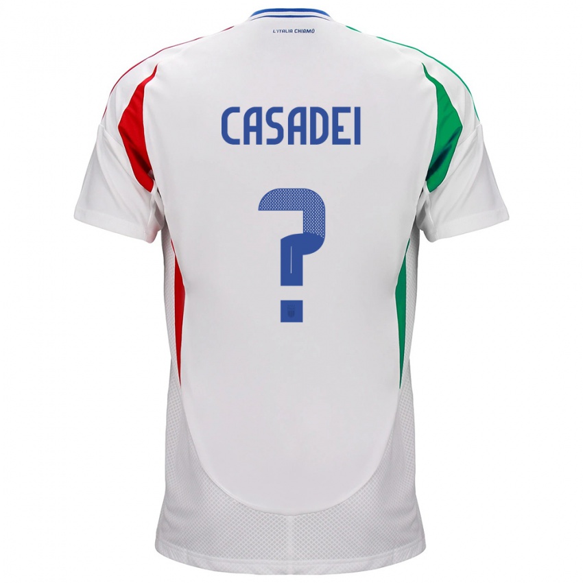 Kinder Italien Cesare Casadei #0 Weiß Auswärtstrikot Trikot 24-26 T-Shirt Belgien