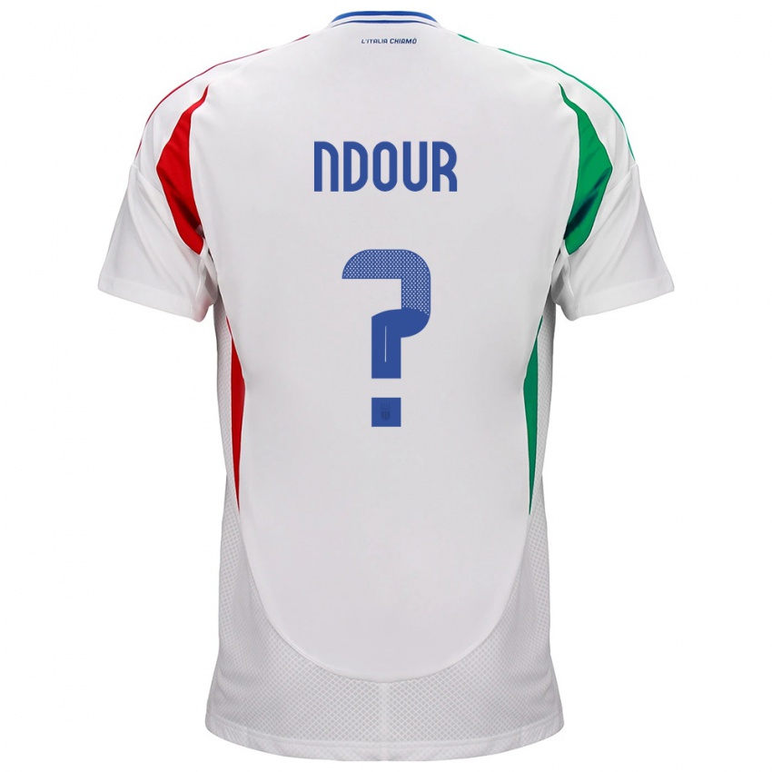 Kinder Italien Cher Ndour #0 Weiß Auswärtstrikot Trikot 24-26 T-Shirt Belgien