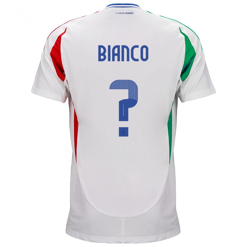 Kinder Italien Alessandro Bianco #0 Weiß Auswärtstrikot Trikot 24-26 T-Shirt Belgien