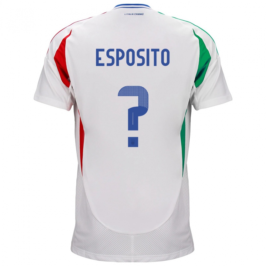 Kinder Italien Francesco Pio Esposito #0 Weiß Auswärtstrikot Trikot 24-26 T-Shirt Belgien