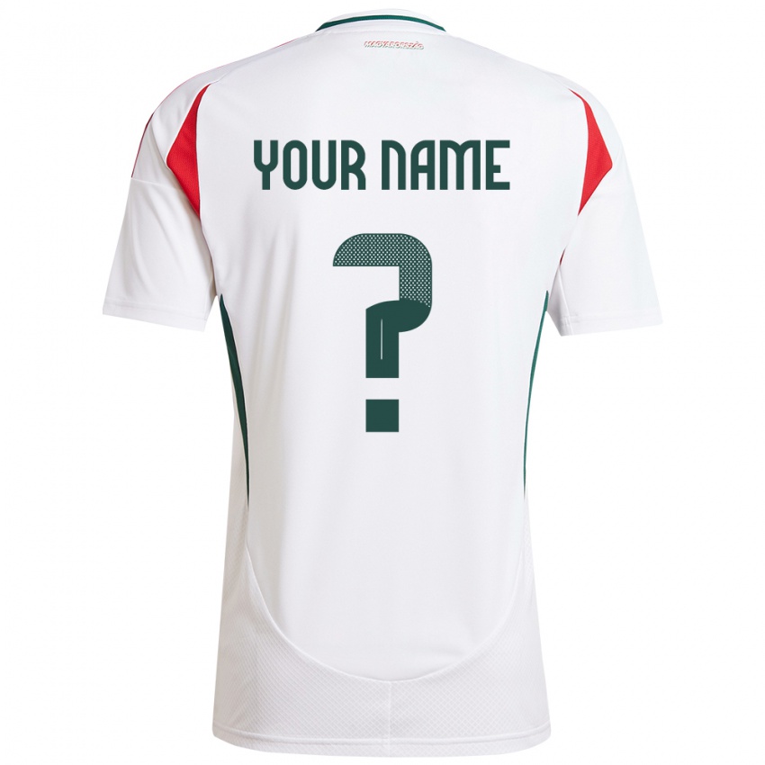 Enfant Maillot Hongrie Votre Nom #0 Blanc Tenues Extérieur 24-26 T-Shirt Belgique