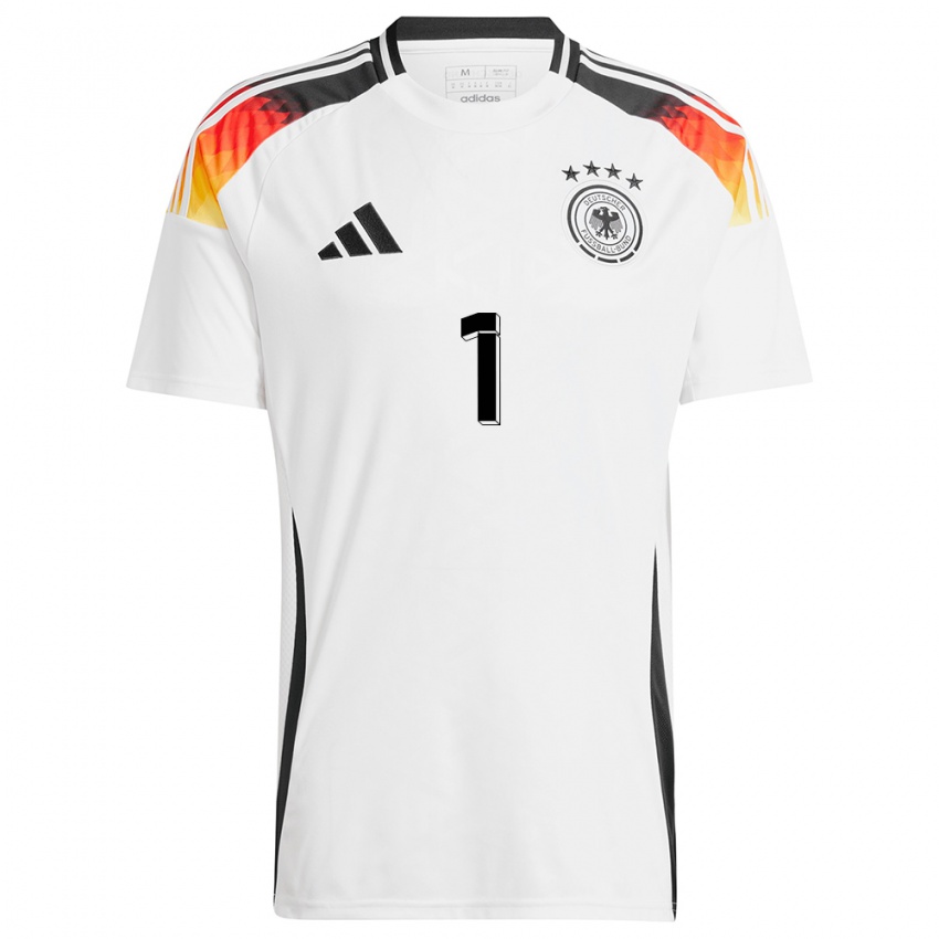 Herren Deutschland Merle Frohms #1 Weiß Heimtrikot Trikot 24-26 T-Shirt Belgien