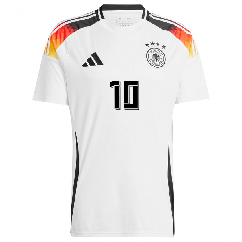 Herren Deutschland Muhammed Damar #10 Weiß Heimtrikot Trikot 24-26 T-Shirt Belgien