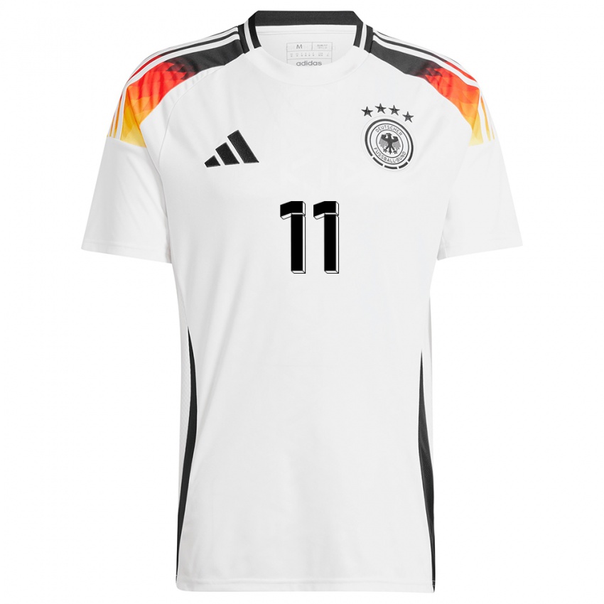 Herren Deutschland Hasret Kayikci #11 Weiß Heimtrikot Trikot 24-26 T-Shirt Belgien