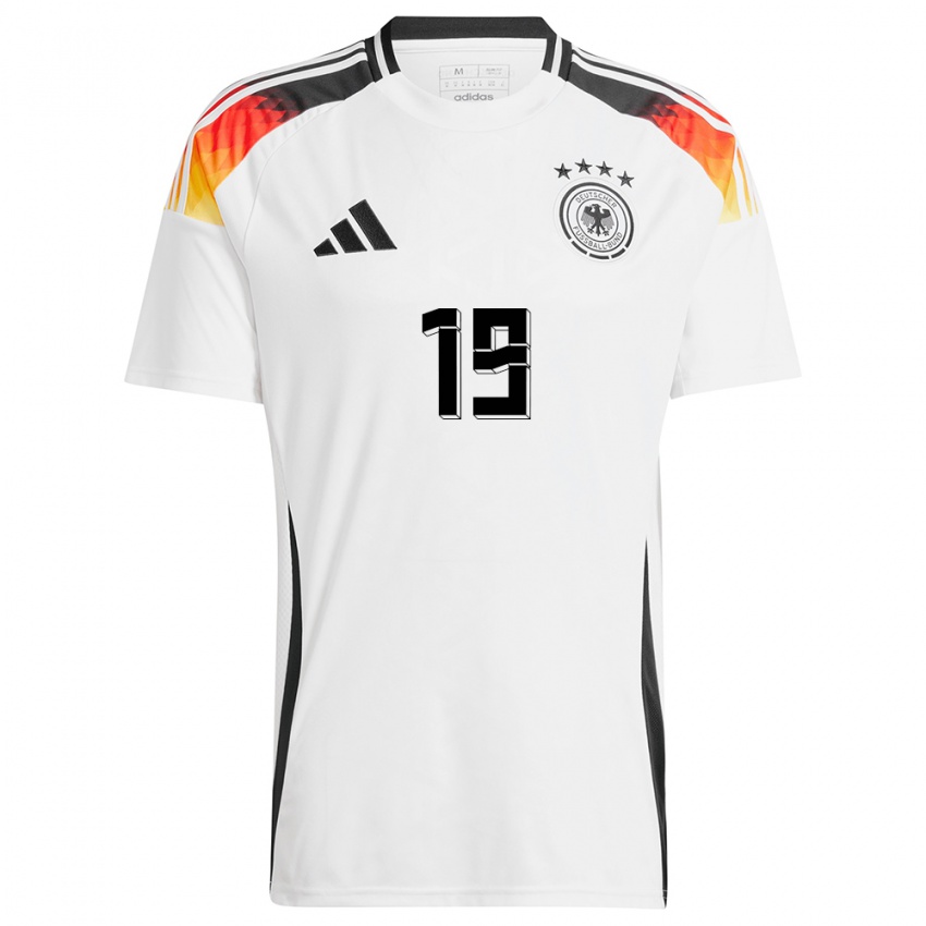 Herren Deutschland Jordan Beyer #19 Weiß Heimtrikot Trikot 24-26 T-Shirt Belgien