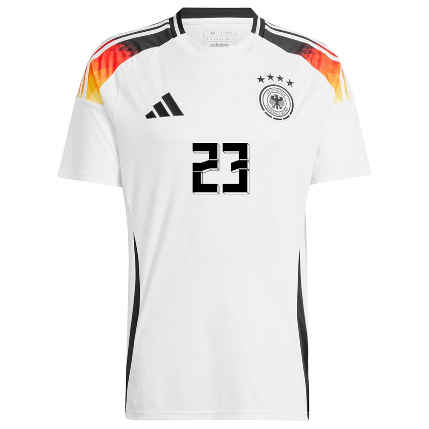 Homme Maillot Allemagne Emre Can #23 Blanc Tenues Domicile 24-26 T-Shirt Belgique