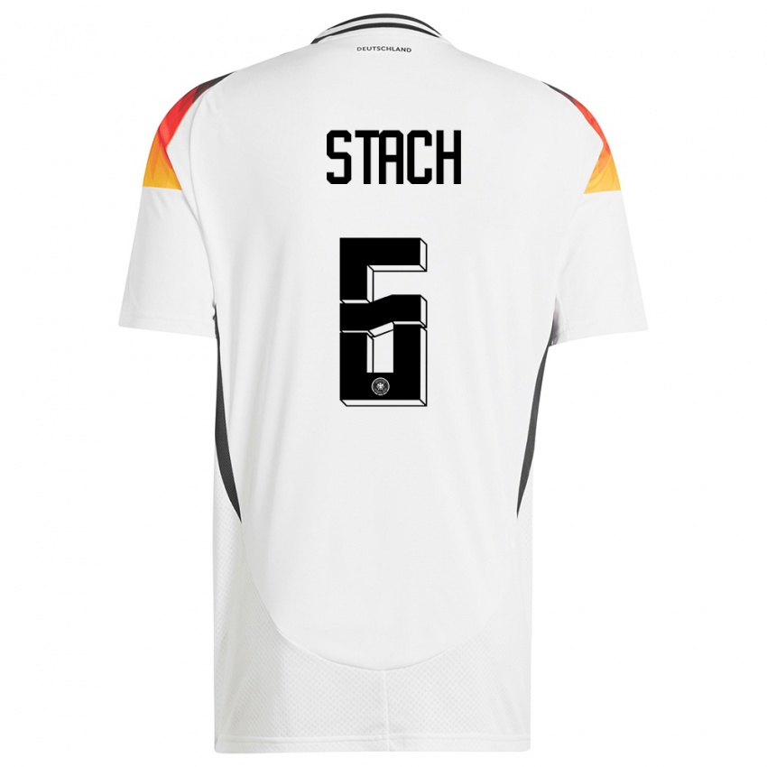 Heren Duitsland Anton Stach #6 Wit Thuisshirt Thuistenue 24-26 T-Shirt België