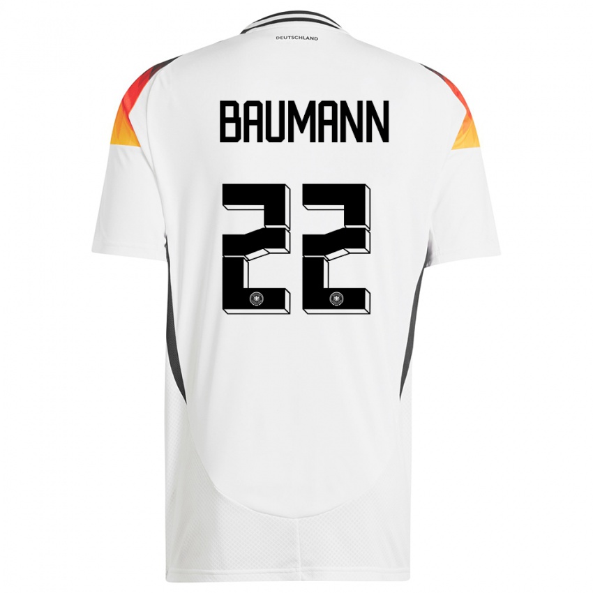 Heren Duitsland Oliver Baumann #22 Wit Thuisshirt Thuistenue 24-26 T-Shirt België