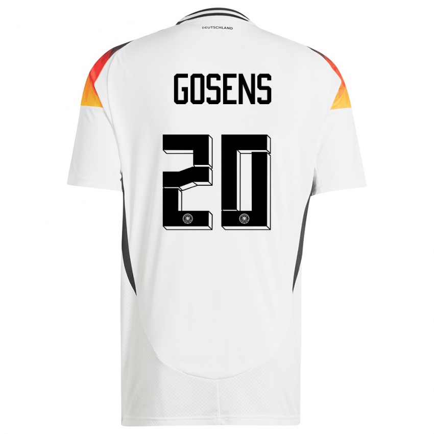Herren Deutschland Robin Gosens #20 Weiß Heimtrikot Trikot 24-26 T-Shirt Belgien