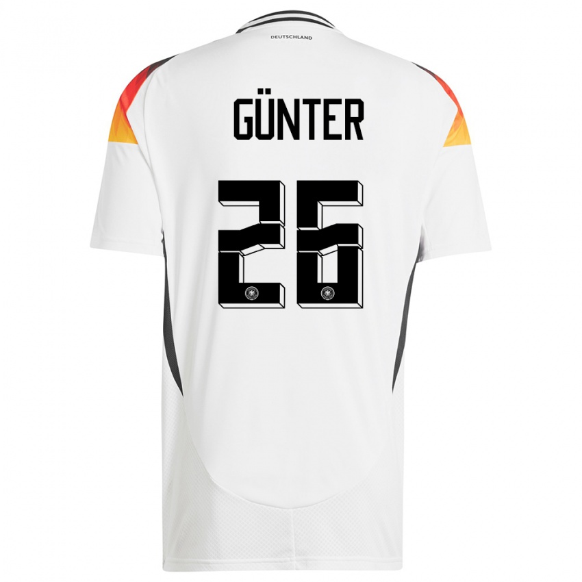 Homme Maillot Allemagne Christian Günter #26 Blanc Tenues Domicile 24-26 T-Shirt Belgique