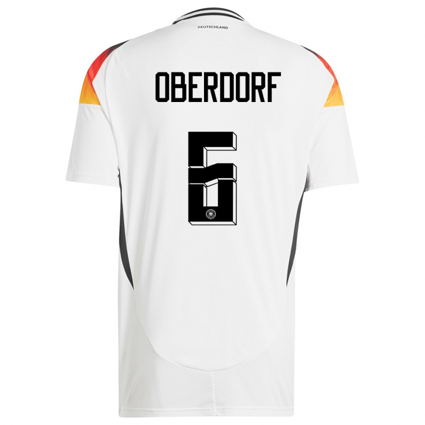 Herren Deutschland Lena Oberdorf #6 Weiß Heimtrikot Trikot 24-26 T-Shirt Belgien
