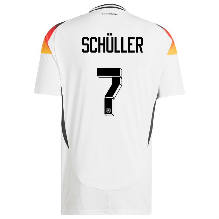 Homme Maillot Allemagne Lea Schuller #7 Blanc Tenues Domicile 24-26 T-Shirt Belgique